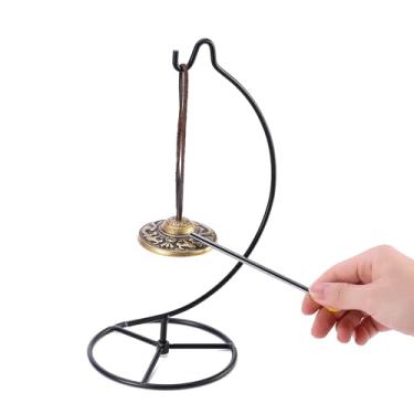 Imagem de Homelavie Tingsha Chime Bells Sino de cura de mesa de 6,3 cm com golpeador, pratos tibetanos de dedo para cura espiritual, meditação e ioga budista, relaxamento (2 dragões em relevo)