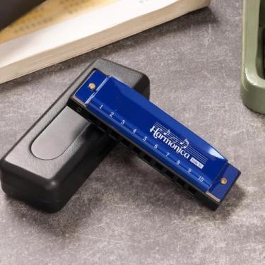 Imagem de Gaita para adultos iniciantes 10 furos chave de gaita diatônica de C, chave C de órgão de boca de metal