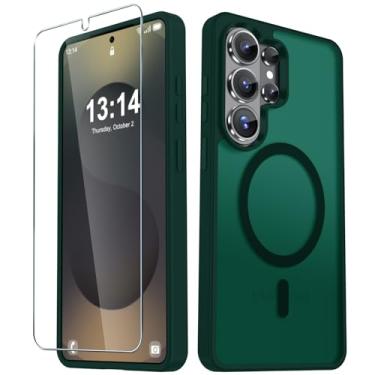 Imagem de Capa para celular Samsung Galaxy S26 Ultra, capa magnética fosca [atualizada em 2026] com 1 protetor de tela, suporte para MagSafe, proteção militar à prova de choque, parte traseira fosca translúcida