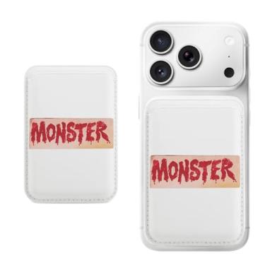 Imagem de Porta-cartão magnético para iPhone, capa fina de couro PU, capa para cartão, capa traseira para cartão, acessório de telefone fofo