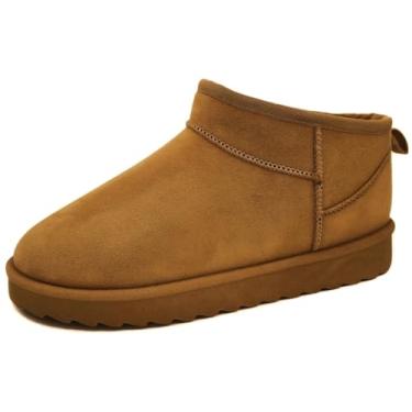 Imagem de TruFox Mini botas femininas aconchegantes forradas com pele sintética, chinelos de inverno sem cadarço para uso interno e externo, Bronzeado, 37