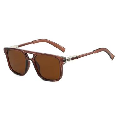 Imagem de Óculos de Sol UV400 - Ponte Dupla Degradê Estampa Leopardo para Homens e Mulheres, Esportes ao Ar Livre, Corrida, Ciclismo, Chá