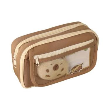 Imagem de Mochila Grande E Fofa De Capivara Com Estojo Para Lápis Para Crianças 