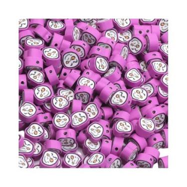 Imagem de Contas De Argila Polimérica Em Forma De Caveira, Abóbora E Teia De Ara