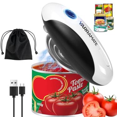 Imagem de YARRAMATE Abridor de lata elétrico, abridor de lata automático recarregável com um toque para cozinha serve para todos os tamanhos de latas - borda lisa, mãos livres para idosos | Com bolsa de