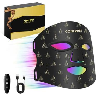 Imagem de CONLWIN Máscara facial de LED portátil com controle remoto