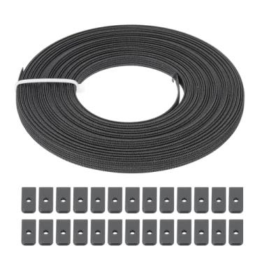 Imagem de Generic Desossamento para costura, 10 jardas 6 mm de largura poliéster costurado de alta densidade espartilho com 40 peças de tampas de extremidade para espartilho vestido de casamento boné faça você