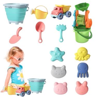 Imagem de Brinquedos de Praia para Crianças - Jogo Portátil De Verão Ao Ar Livre Com Conjunto De Balde E Pá - Conjunto de Brinquedos para Caixa de Areia,para Piscina Quintal Parques Areia Jardim Exterior Brinca