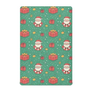 Imagem de Wassud Jogo de lençol de Natal para berço respirável para meninos e meninas, lençol com elástico, neutro, 68 x 99 cm