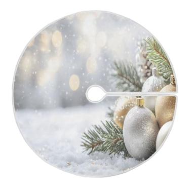 Imagem de SEHANY Bola de Natal, saia para árvore de Natal, 91 cm, tapete redondo macio para árvore de Natal, decoração de casa, festa de Natal