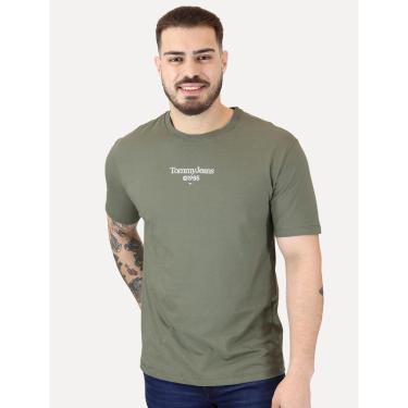 Imagem de Camiseta Tommy Jeans Masculina Regular TJ 85 Entry Verde Militar-Masculino