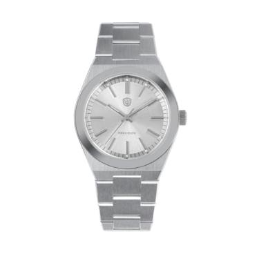 Imagem de watchdives WD0012 Relógio masculino vintage, relógio de pulso japonês VH31 Sweep Second Quartz 37 mm cristal safira aço inoxidável ultra-fino relógio de pulso 100 m à prova d'água, Branco