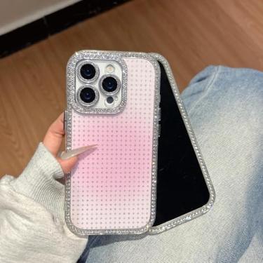 Imagem de HTVJFX Capa protetora para lente de câmera com glitter da moda para iPhone 12 Pro, capa brilhante à prova de choque (para iPhone 12 Pro/rosa)