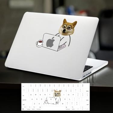 Imagem de DTangLsm Capa para MacBook Air de 15 polegadas M4 2025 2024-2022 M3 M2 A3241 A3114 A2941, capa rígida protetora fina para MacBook Air 15, cachorro fofo para Mac Air de 15 polegadas, M4 + película de