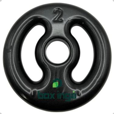 Imagem de Anilha Emborrachada 2 Kg - Preta - BOX INGÁ