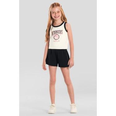 Imagem de Conjunto infantil menina com glitter Brandili, Natural, 10