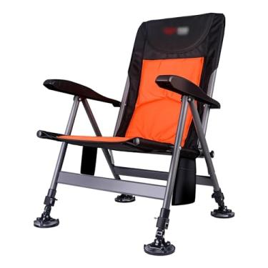 Imagem de Cadeira de pesca, cadeira reclinável de pesca, cadeira reclinável dobrável com almofada removível, acampamento, praia, pesca, acampamento, cadeira