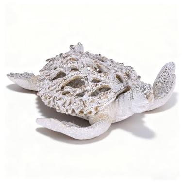 Imagem de XIYOUQI Decoração costeira de praia recife de coral Angelfish decoração de mesa de escritório em casa estátua de escultura para prateleira de mesa decoração de banheiro ornamento presente (cinza, G)