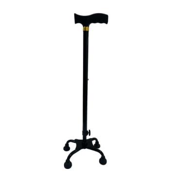 Imagem de Bengala Regulável 4 Pontas Idoso Até 90kg Cor Preto Supermedy