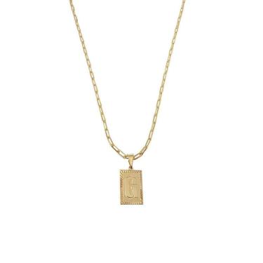 Imagem de Cordão 45Cm Masculino Feminino Pingente Letra G Banhado Ouro