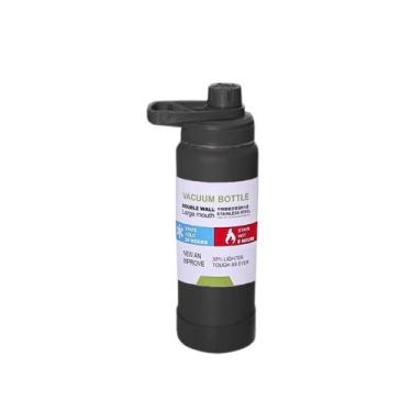 Imagem de Garrafa Térmica Squeeze 600 Ml Aço Inox Rosquear Tz-005 - T&ZA, Preto