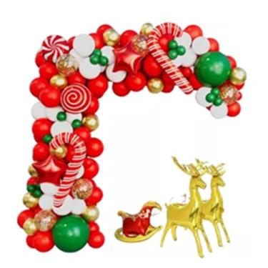Imagem de Aramox Kit de de Guirlanda de Balão de Natal, Decorações de Balões de Natal de Látex Com Balões de Substituição para Decoração de Festa de Ano Novo