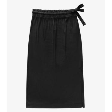 Imagem de Saia Super Midi Visco Maquinetada Rovitex Preto, M, Preto
