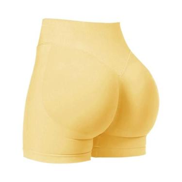 Imagem de Shorts De Yoga E Academia De Cintura Baixa Sem Costura De 4,5 Polegada