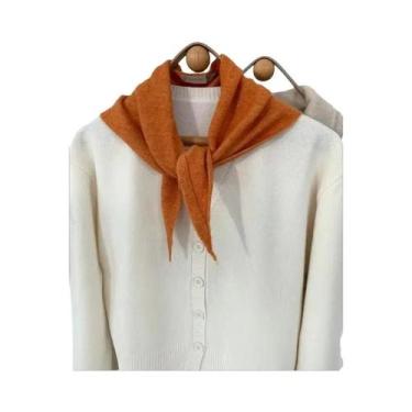 Imagem de Cachecol De Lã Triangular Listrado Macio E Quente Para Mulheres, Moda 