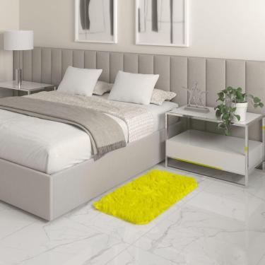 Imagem de Tapete Sala Felpudo Peludo Amarelo 50 X 100 Cm