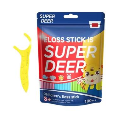 Imagem de Fio Dental Colorido Para Crianças, 100 Unidades, Palitos Interdentais 