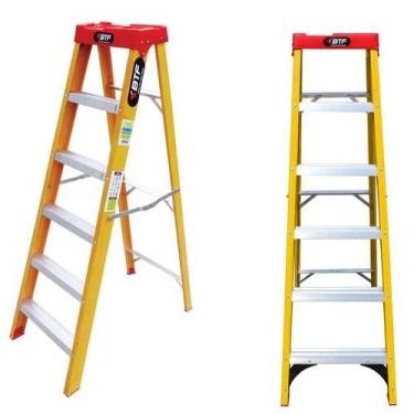Imagem de Escada de Fibra Tesoura Prática 5 Degraus BTF EFP5909 - botafogo