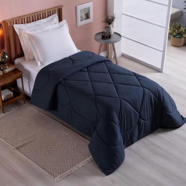 Imagem de Edredom 1 Peça Solteiro Percal 200 Fios Unique ul Marinho - Tô Decoran