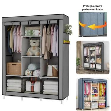 Imagem de Guarda Roupa Dobrável Organizador Cabideiro Guarda Roupa Portatil Armá