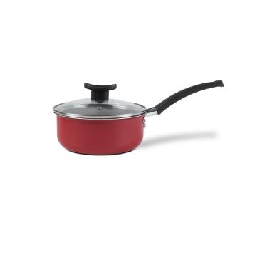 Imagem de Panela Brinox Ruby Antiaderente Pro-Flon Tampa de Vidro 1,3 L 16cm Vermelho