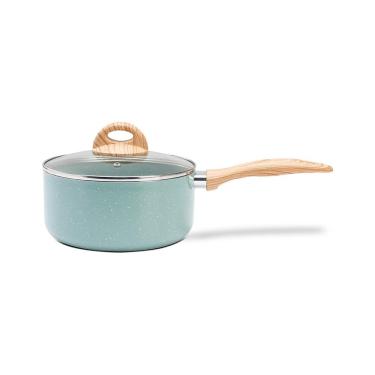 Imagem de Panela Brinox Botanika Antiaderente Ceramic Premium 18cm 2L Tampa de Vidro Verde
