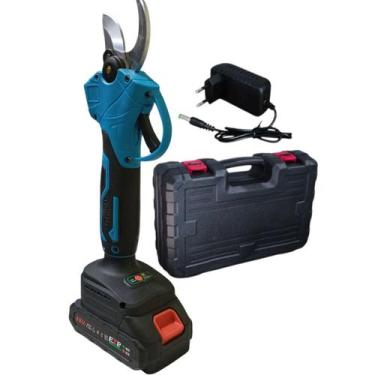 Imagem de Tesoura Poda Corta Galho Arvore Planta Eletrica Sem Fio Bateria Recarr