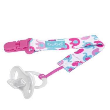 Imagem de Prendedor chupetas buba com cordão fun divertido - rosa