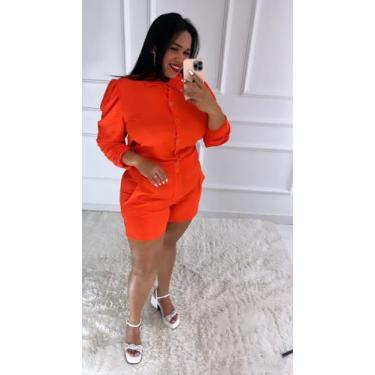 Imagem de Conjunto short cropped botão - Lili corte , Mostarda