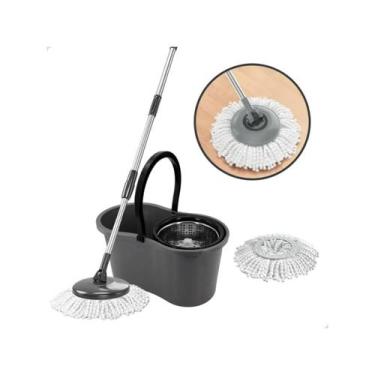 Imagem de Mop Giratório 360 Clean CM26 Com Cesto Inox 9L Balde E Refil Microfibr