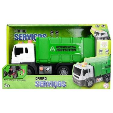 Imagem de Caminhão Carrinho Fricção Coleta de Lixo 26cm DM Toys