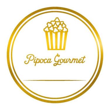 Imagem de Adesivo "Pipoca Gourmet" - Ref.2095 - Hot Stamping - Dourado - 50 unid