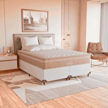 Imagem de Cama Box Queen Branco + Colchão Paris Molas Ensacadas - eShop casa, Co