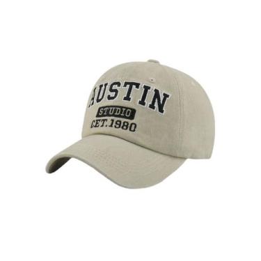 Imagem de Boné de beisebol vintage de algodão lavado com letras AU bordado - Yiw