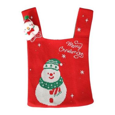 Imagem de Bolsa de presente de Natal em malha de maçã com bolsa de cordão de bon
