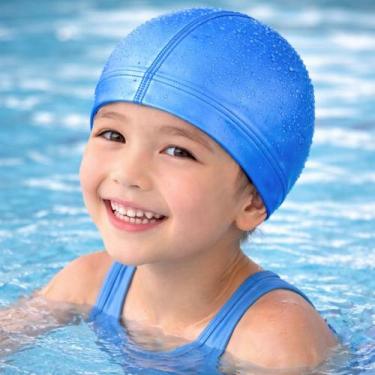 Imagem de Touca de natação lisa de pu piscina cor:azul - AURORA, Azul