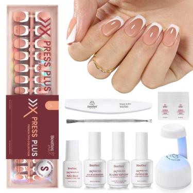 Imagem de Kit de unhas beetles X Press Gel Short Square French Tip para mulheres