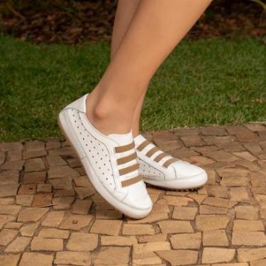 Imagem de Mocassim Sapatenis Feminino Couro legítimo Solado Antiderrapante-Feminino