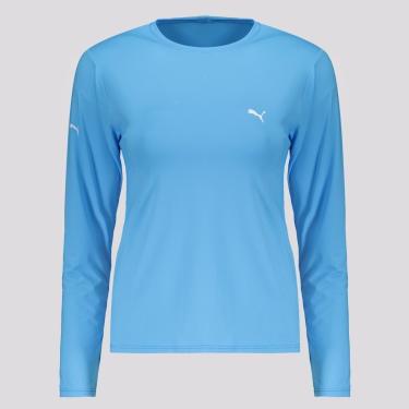 Imagem de Camiseta Puma Manga Longa UV50+ Feminina Azul-Feminino