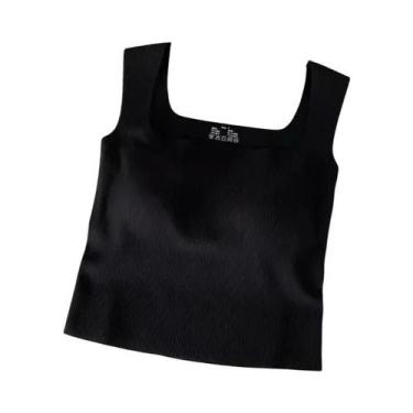 Imagem de Camisola Feminina Com Alças Largas, Decote Quadrado, Sem Costura, Com 